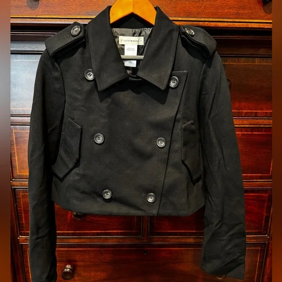 Lucky Brand Women’s Black Cropped Ponté-Knit Blazer XS - Picture 1 of 5